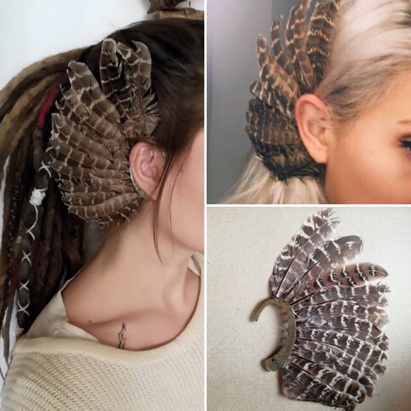 'Wardance' Bohemia Feather Gold Ear Cuff Festival - Picture 3 of 7
